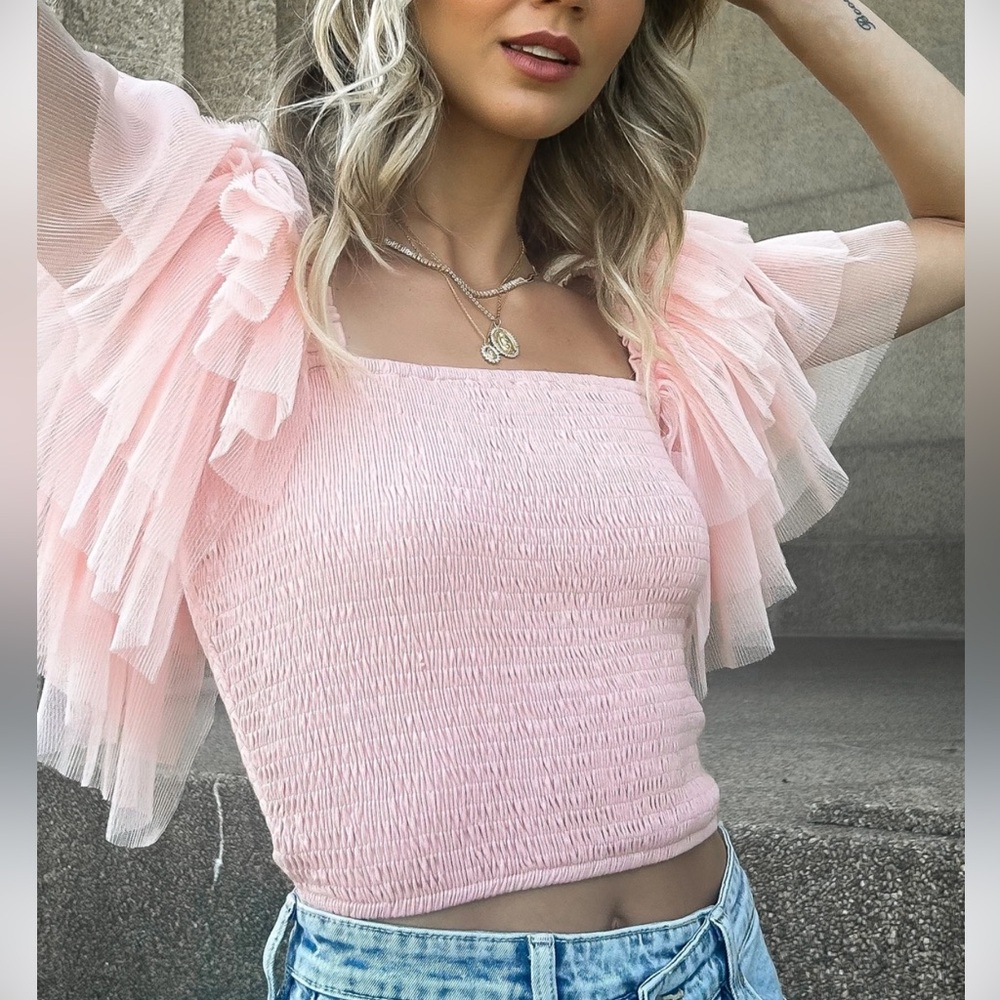 Ashley Blush Ruffle Top